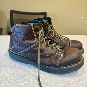 Dr. Martens 8A07 Brown Lace-Up Chunky Leather Ankle Boots Men’s 13 Y2K Vintage